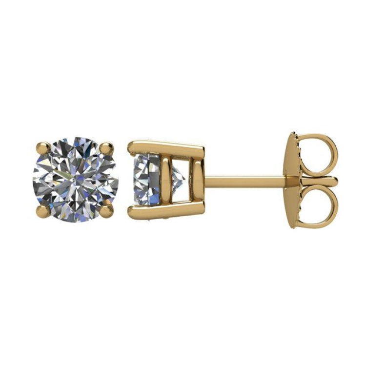 14K Yellow 1 1/2 CTW Natural Diamond Earrings