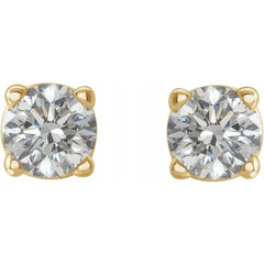 14K Yellow 1 1/2 CTW Natural Diamond Earrings