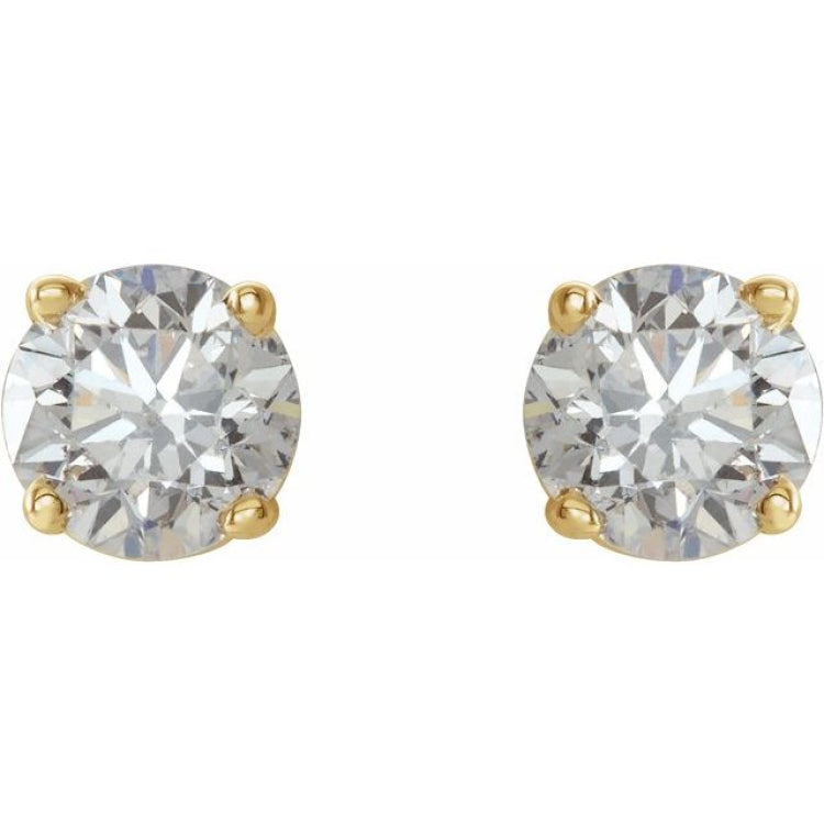 14K Yellow 3/4 CTW Natural Diamond Earrings