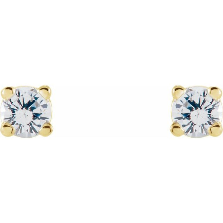 14K Yellow Gold 1 CTW Natural White Diamond Earrings