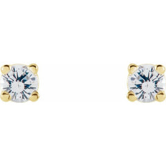 14K Yellow Gold 1 CTW Natural White Diamond Earrings