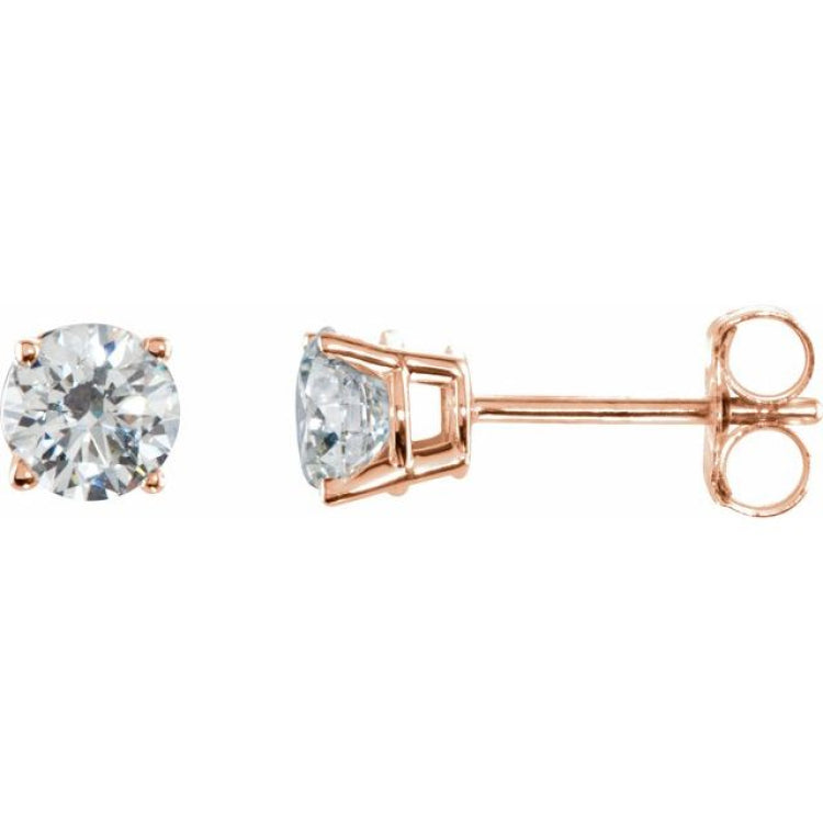 14K Rose 1/5 CTW Natural Diamond Earrings