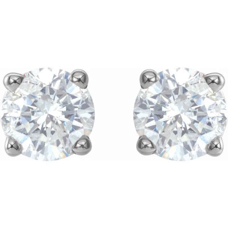 14K White 3/4 CTW Natural Diamond Earrings