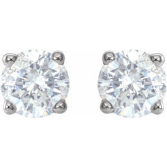 14K White Gold 3/4 CTW Natural White Diamond Earrings