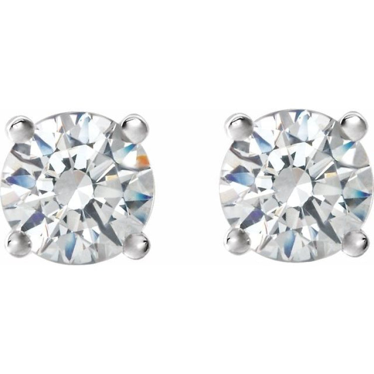 14K White Gold 1 1/2 CTW Natural Diamond Cocktail-Style Earrings