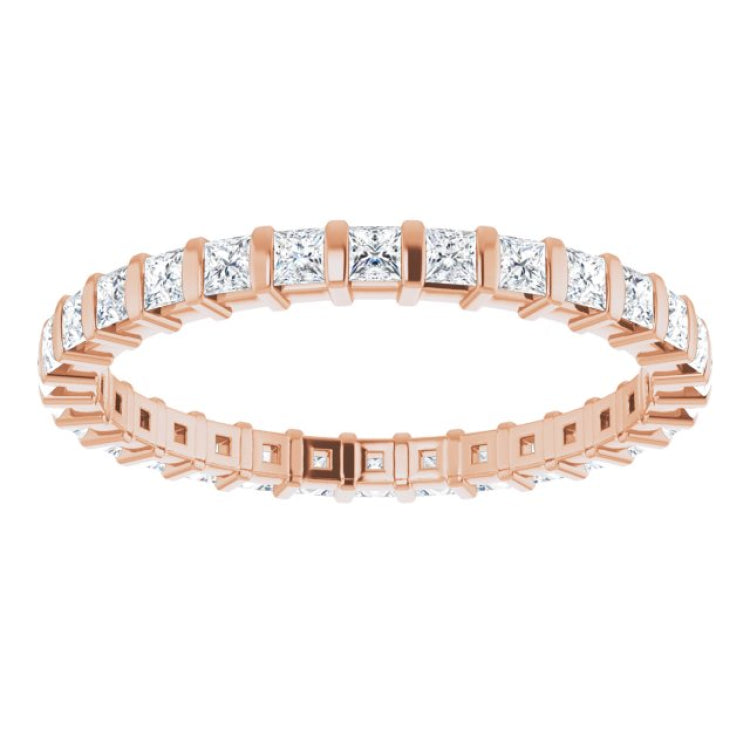 14K Rose 3/4 CTW Natural Diamond Eternity Band Size 5