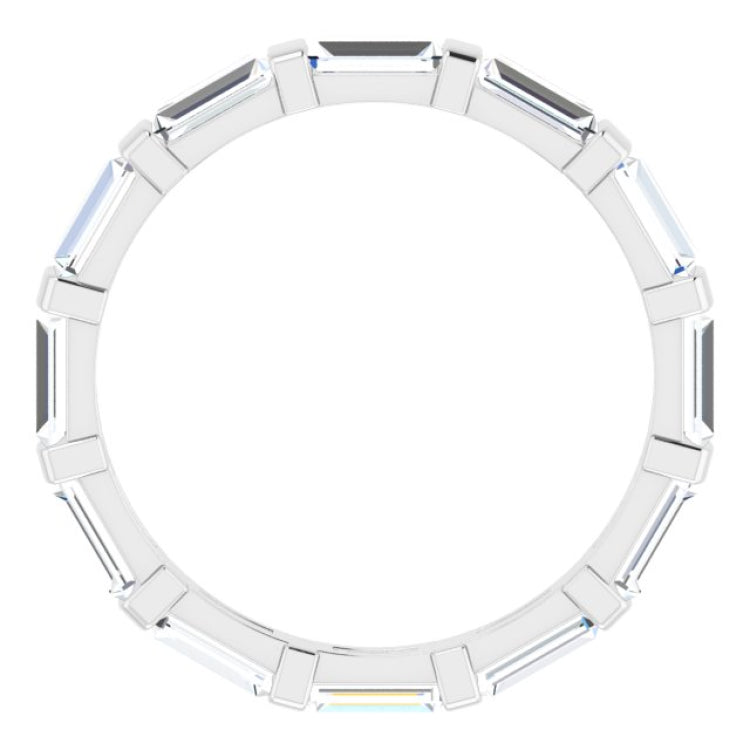 Platinum 1 CTW Natural Diamond Eternity Band Size 5