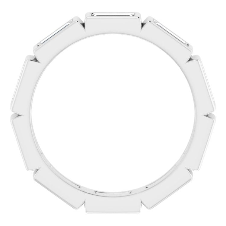 14K White 9/10 CTW Natural Diamond Eternity Band Size 5