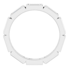 14K White 9/10 CTW Natural Diamond Eternity Band Size 5