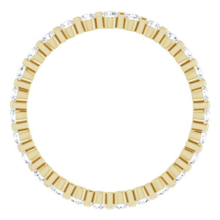 14K Yellow 1/2 CTW Natural Diamond Eternity Band Size 5