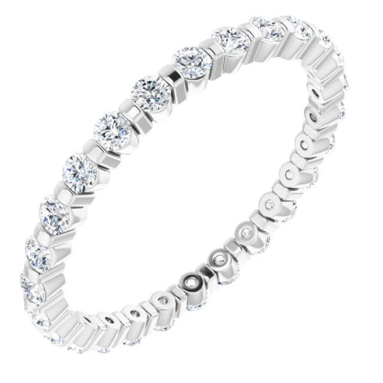 Platinum 1/2 CTW Natural Diamond Eternity Band Size 5