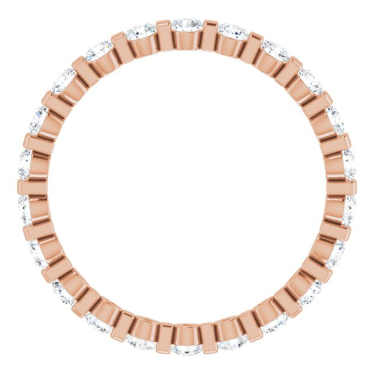 14K Rose 5/8 CTW Natural Diamond Eternity Band Size 5