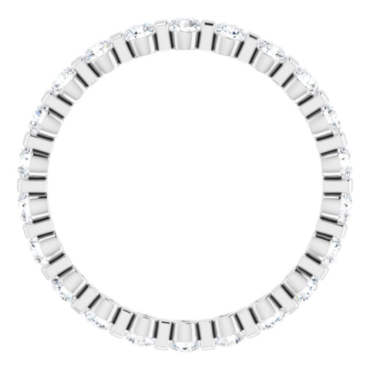 14K White 5/8 CTW Natural Diamond Eternity Band Size 5