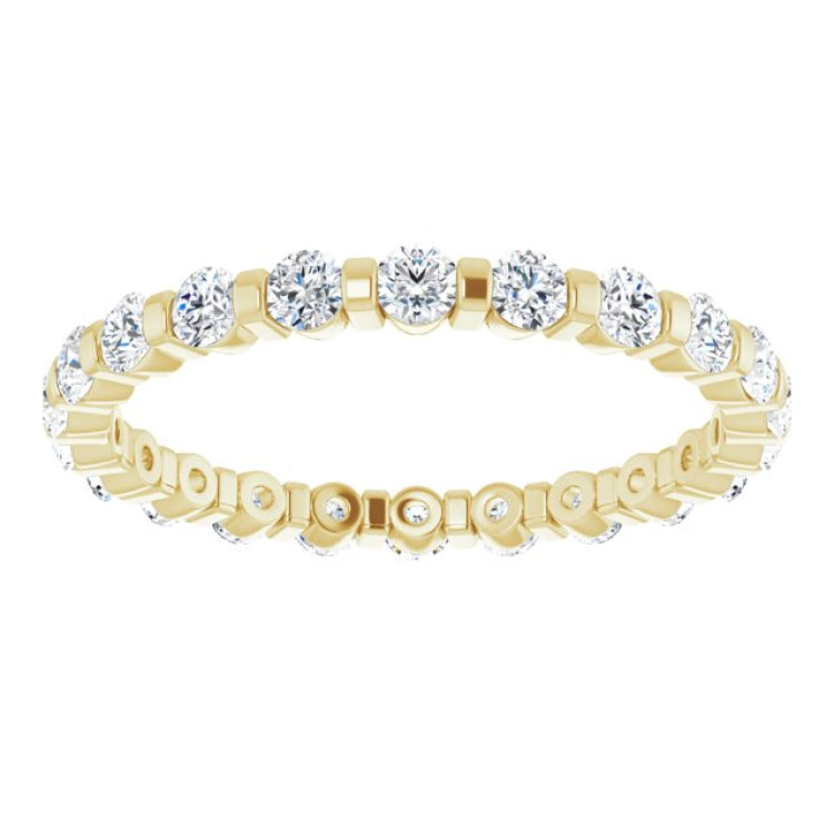 14K Yellow 5/8 CTW Natural Diamond Eternity Band Size 5