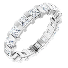 14K White 2 3/8 CTW Natural Diamond Eternity Band Size 5