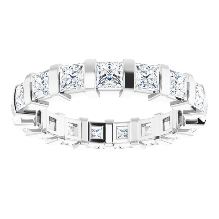 14K White 2 3/8 CTW Natural Diamond Eternity Band Size 5