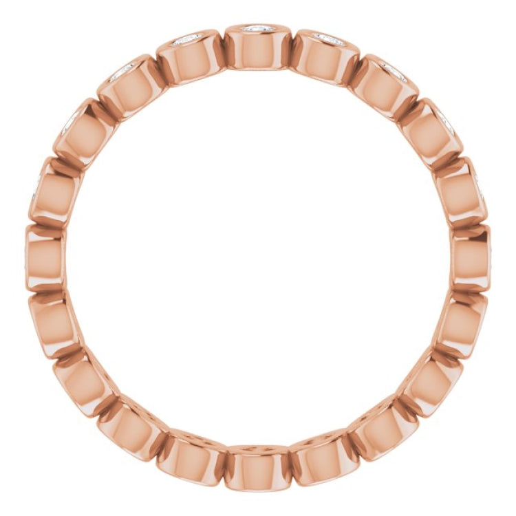 14K Rose 3/8 CTW Natural Diamond Eternity Band Size 5