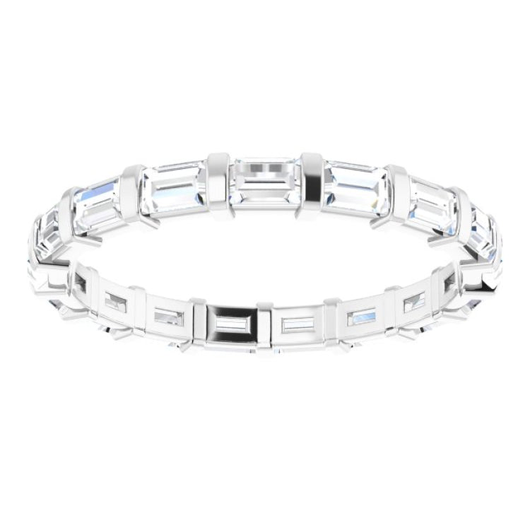 14K White 1 CTW Natural Diamond Eternity Band Size 5