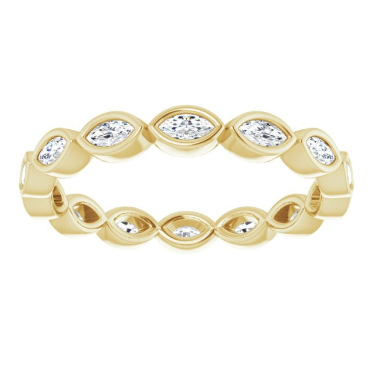 14K Yellow 3/8 CTW Natural Diamond Eternity Band Size 5