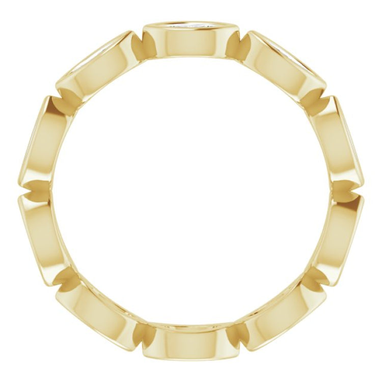 14K Yellow 5/8 CTW Natural Diamond Eternity Band Size 5