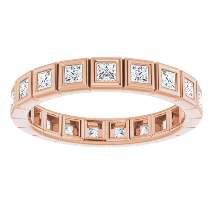 14K Rose 5/8 CTW Natural Diamond Eternity Band Size 5