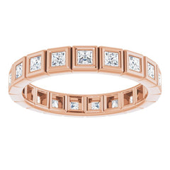 14K Rose 5/8 CTW Natural Diamond Eternity Band Size 5