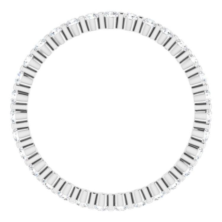 14K White 1/2 CTW Natural Diamond Eternity Band Size 5