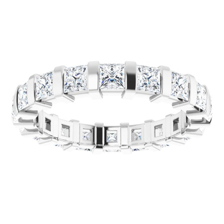 14K White 1 5/8 CTW Natural Diamond Eternity Band Size 5