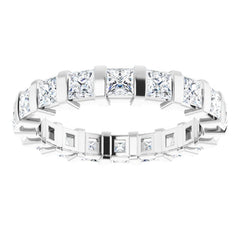 14K White 1 5/8 CTW Natural Diamond Eternity Band Size 5