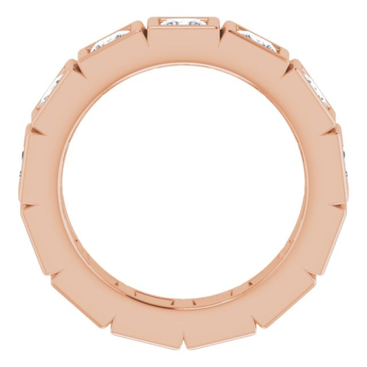 14K Rose 2 CTW Natural Diamond Eternity Band Size 5