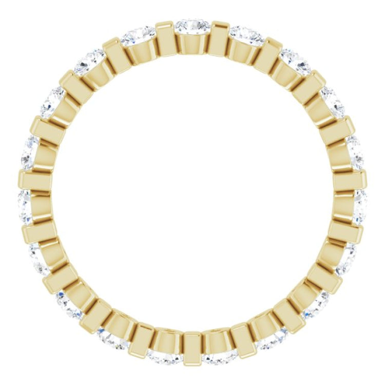 14K Yellow 9/10 CTW Natural Diamond Eternity Band Size 5