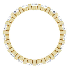 14K Yellow 9/10 CTW Natural Diamond Eternity Band Size 5