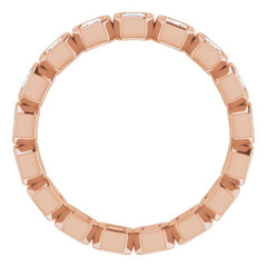 14K Rose 7/8 CTW Natural Diamond Eternity Band Size 5