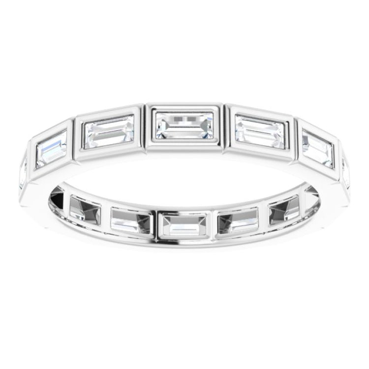 14K White 1/2 CTW Natural Diamond Eternity Band Size 5