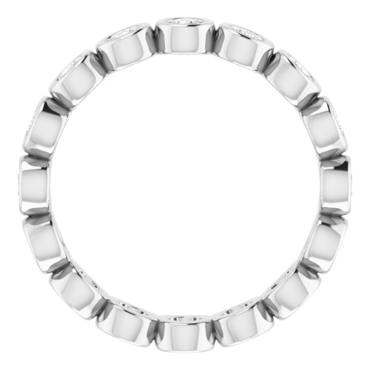 14K White 3/4 CTW Natural Diamond Eternity Band Size 5