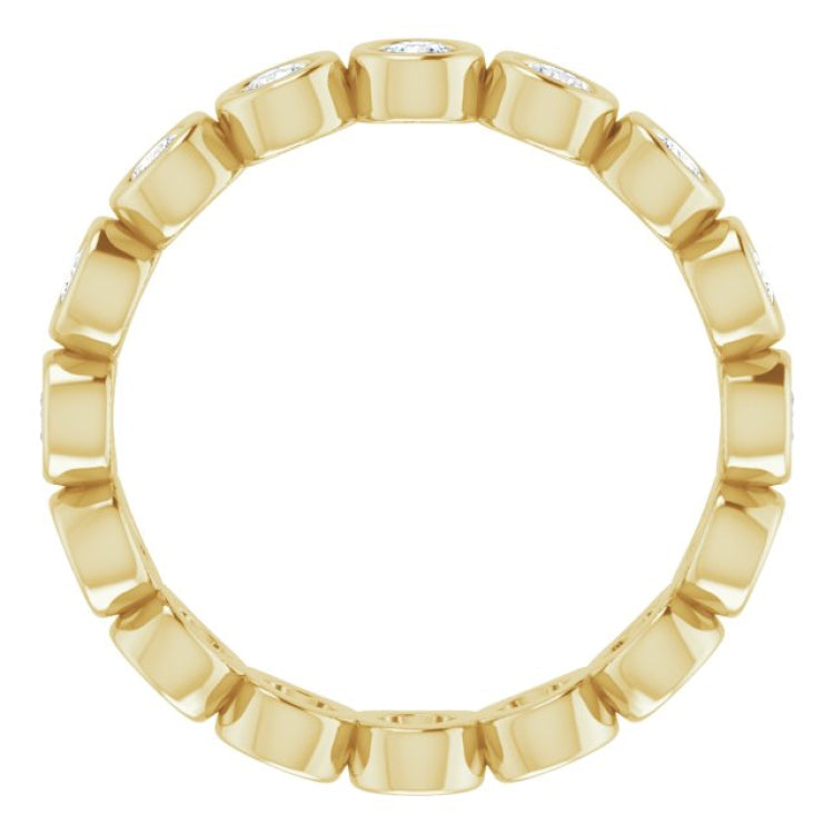 14K Yellow 3/4 CTW Natural Diamond Eternity Band Size 5