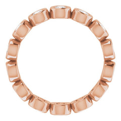 14K Rose 7/8 CTW Natural Diamond Eternity Band Size 5