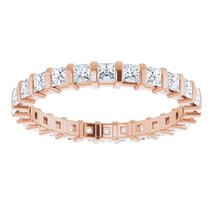 14K Rose 7/8 CTW Natural Diamond Eternity Band Size 5