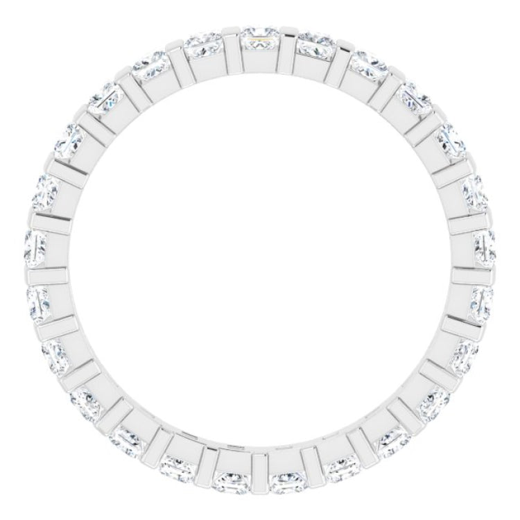 14K White 7/8 CTW Natural Diamond Eternity Band Size 5