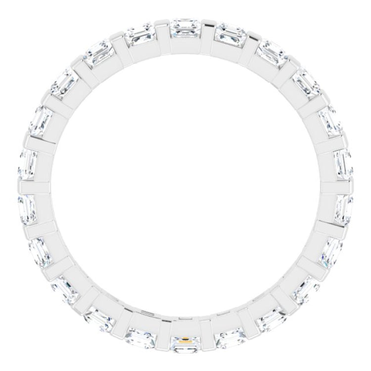 Platinum 1 1/8 CTW Natural Diamond Eternity Band Size 5