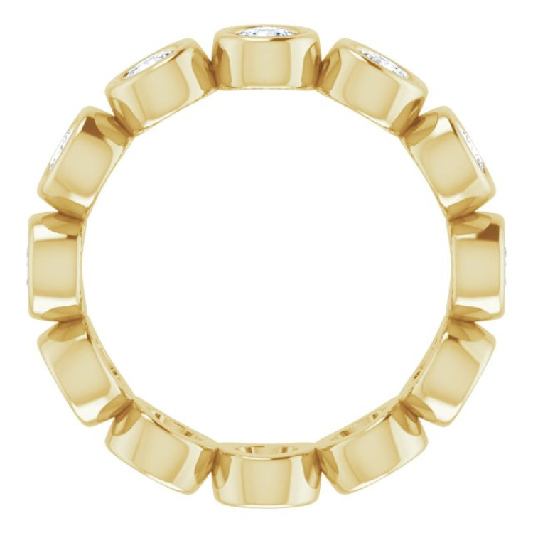 14K Yellow 1 1/5 CTW Natural Diamond Eternity Band Size 5