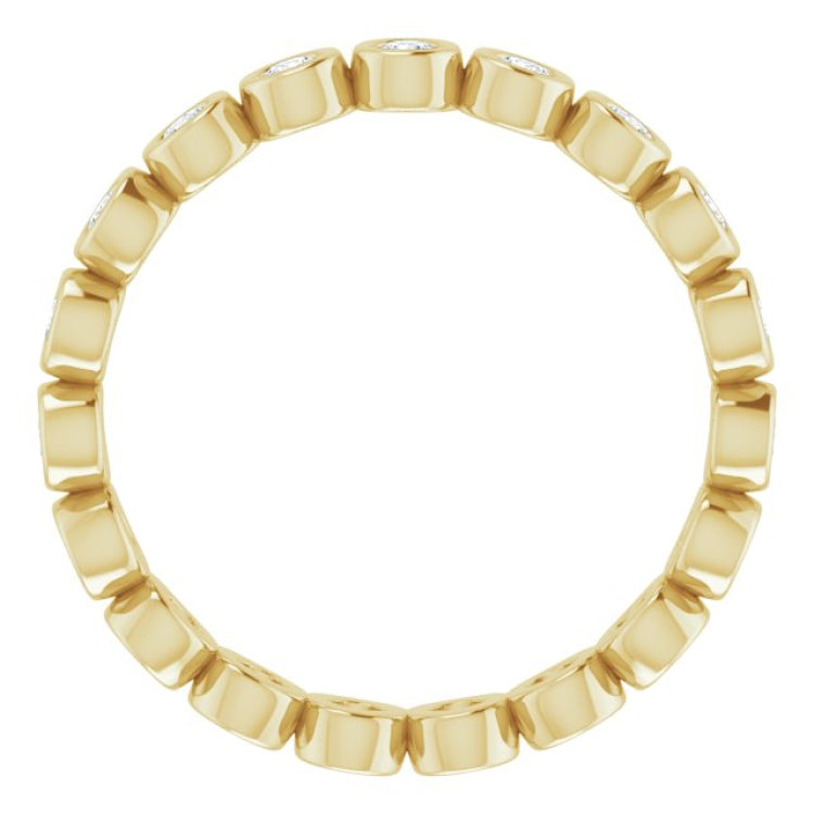 14K Yellow 3/8 CTW Natural Diamond Eternity Band Size 5