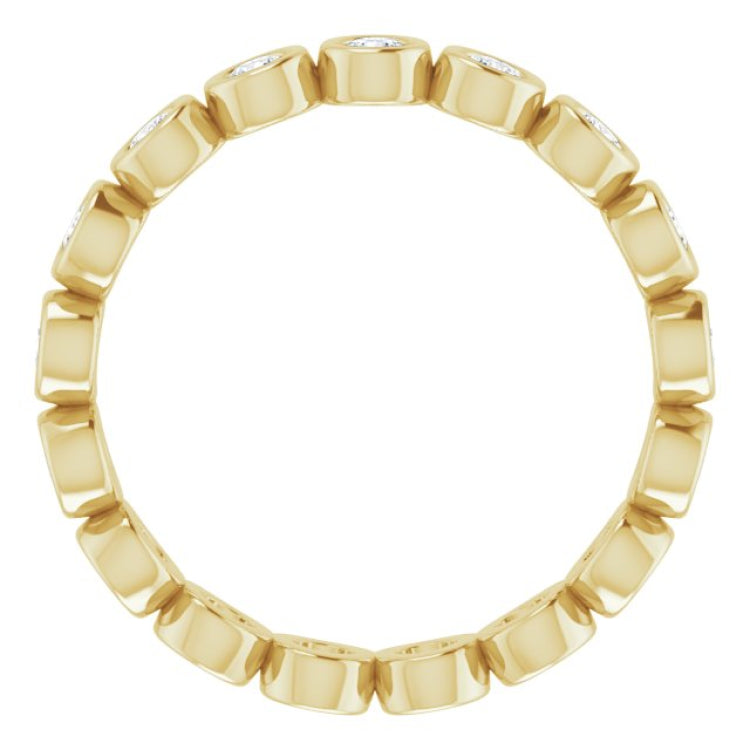 14K Yellow 1/2 CTW Natural Diamond Eternity Band Size 5