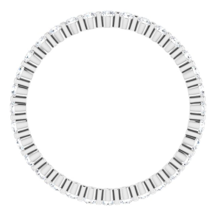 14K White 1/2 CTW Natural Diamond Eternity Band Size 6