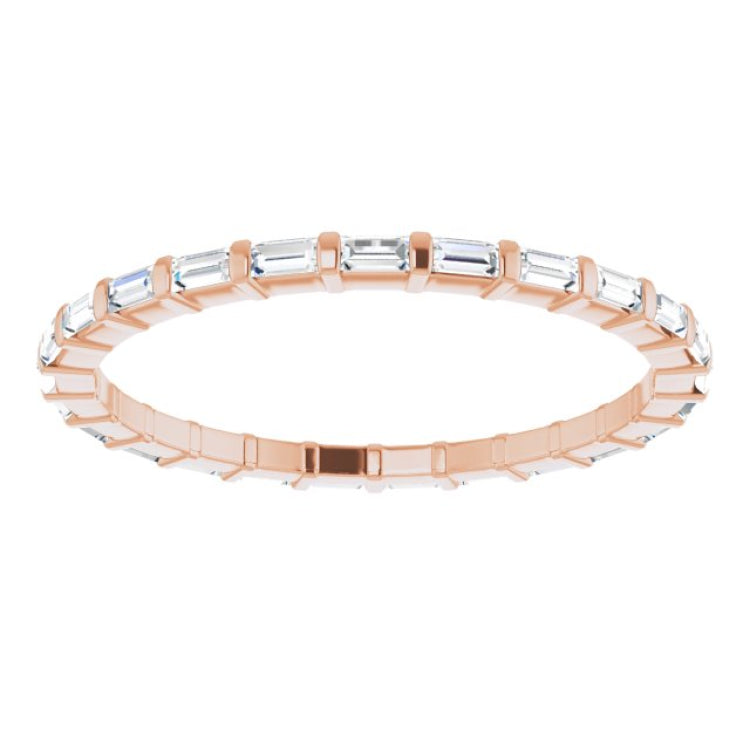 14K Rose 1/3 CTW Natural Diamond Eternity Band Size 6