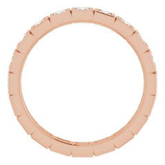 14K Rose 5/8 CTW Natural Diamond Eternity Band Size 6