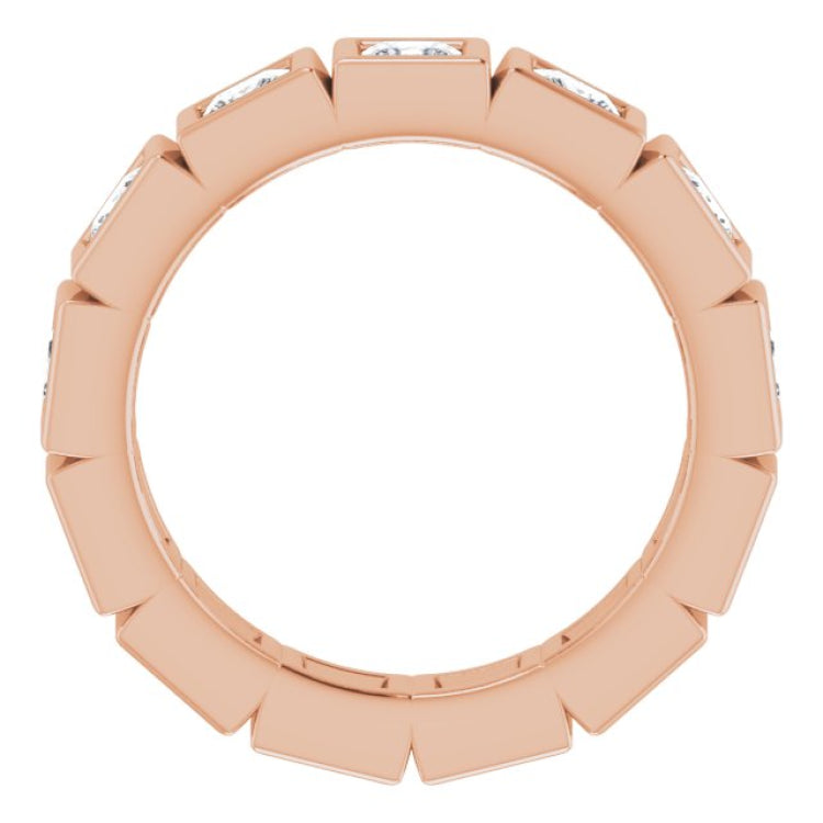 14K Rose 2 CTW Natural Diamond Eternity Band Size 6