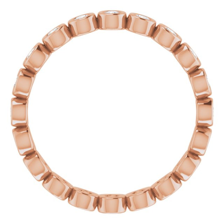 14K Rose 3/8 CTW Natural Diamond Eternity Band Size 6