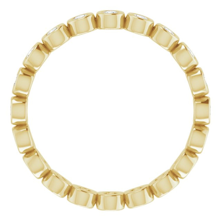 14K Yellow 3/8 CTW Natural Diamond Eternity Band Size 6