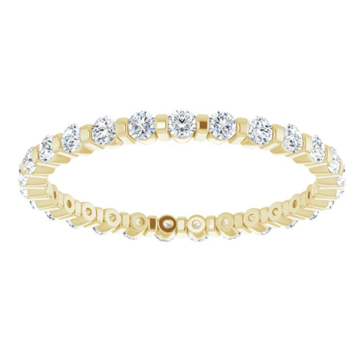 14K Yellow 1/2 CTW Natural Diamond Eternity Band Size 6